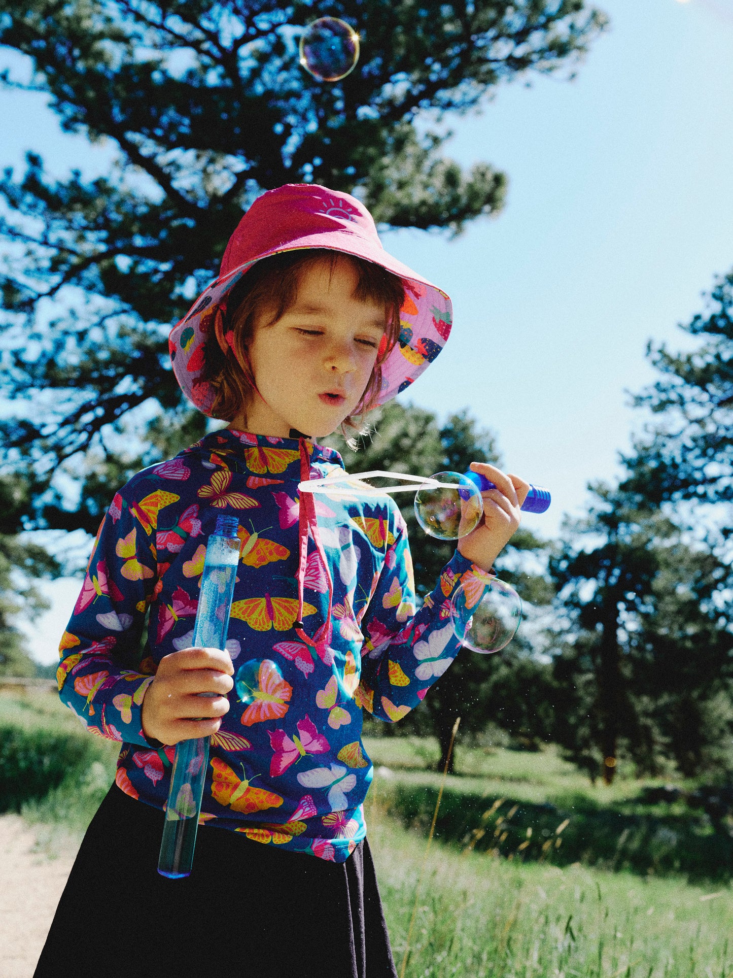 Kids Adventure Print Sun Hoodies UPF50+