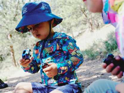 Kids Adventure Print Sun Hoodies UPF50+